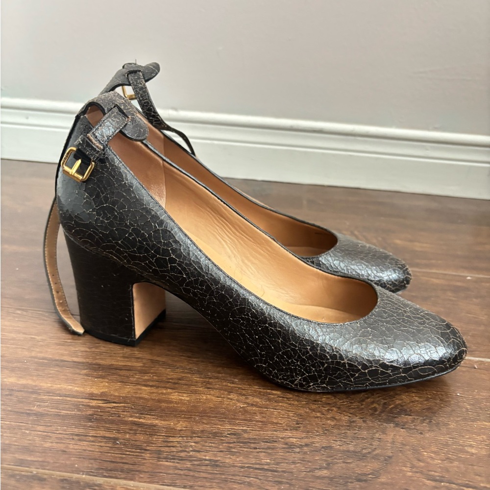 Black crackle leather Marc by Marc Jacobs block heels